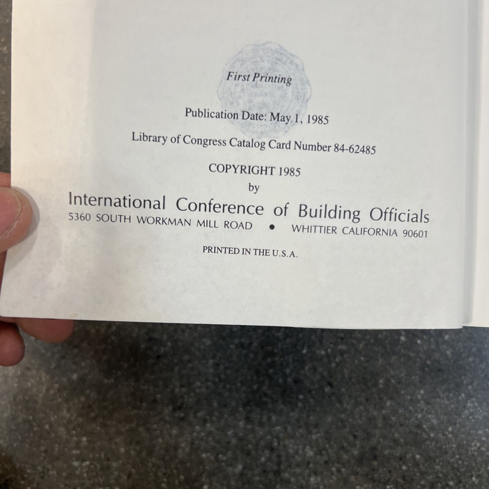 Uniform Building Code 1985 Paperback First Printing - Picture 3 of 10